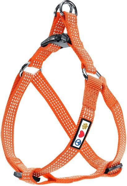 Pawtitas Nylon Reflective Step In Back Clip Dog Harness, Orange, Medium: 20 to 28-in chest slide 1 of 8