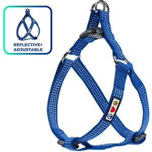 Pawtitas Nylon Reflective Step In Back Clip Dog Harness, Blue, Medium: 20 to 28-in chest