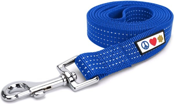 Pawtitas Nylon Reflective Dog Leash, Blue, X-Small/Small: 6-ft long, 5/8-in wide slide 1 of 8