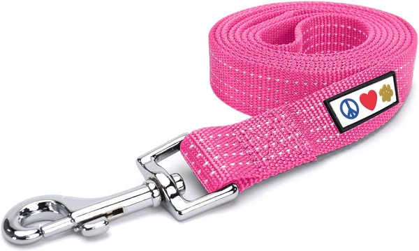 Pawtitas Nylon Reflective Dog Leash, Pink, X-Small/Small: 6-ft long, 5/8-in wide slide 1 of 8