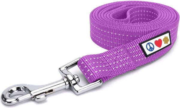 Pawtitas Nylon Reflective Dog Leash, Purple Orchid, X-Small/Small: 6-ft long, 5/8-in wide slide 1 of 8
