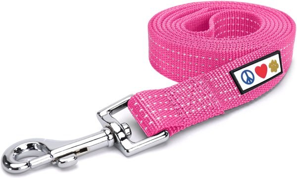 Pawtitas Nylon Reflective Dog Leash, Pink, Medium/Large: 6-ft long, 1-in wide slide 1 of 8