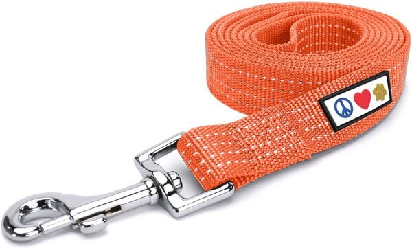 Pawtitas Nylon Reflective Dog Leash, Orange, Medium/Large: 6-ft long, 1-in wide slide 1 of 8