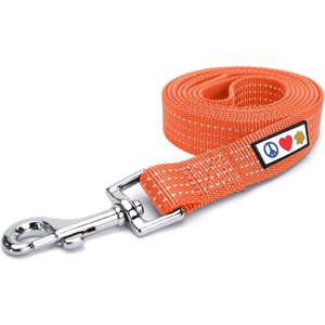 Pawtitas Nylon Reflective Dog Leash, Orange, Medium/Large: 6-ft long, 1-in wide