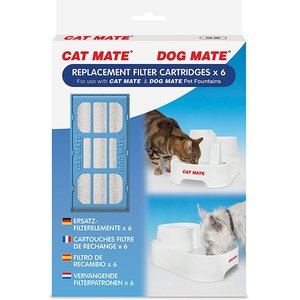 Cat Mate Replacement Filter Cartridges for Cat Mate & Dog Mate Fountains, 6 count