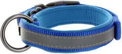 Pawtitas Soft Adjustable Reflective Padded Dog Collar, Blue, X-Small: 9 to 11-in neck, 5/8-in wide slide 2 of 5