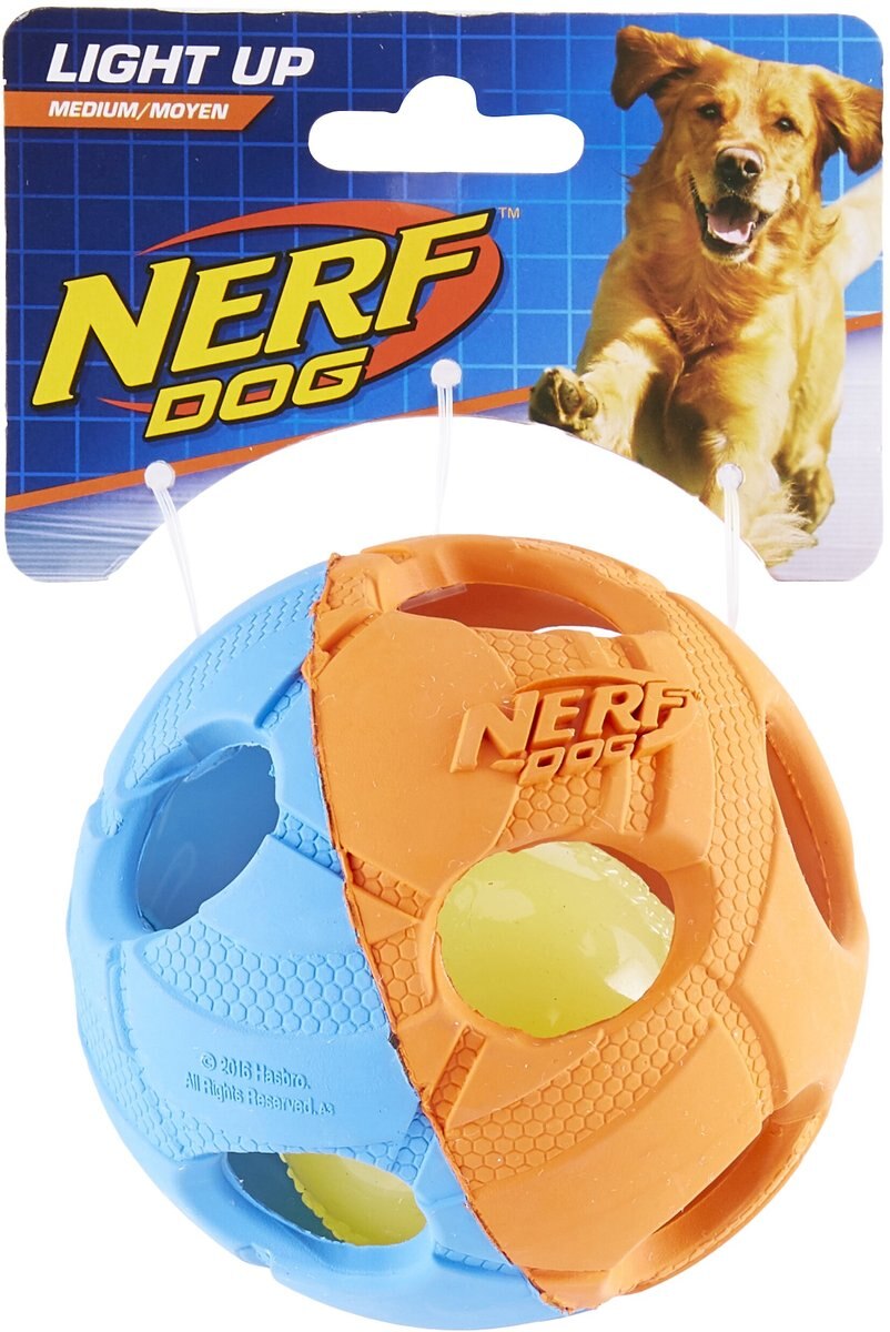 NERF DOG Light Up Bash Ball Dog Toy, Medium