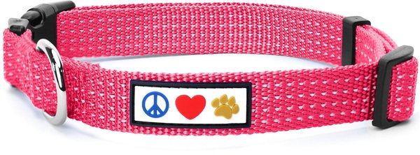 Pawtitas Nylon Reflective Dog Collar, Pink, X-Small: 8 to 13-in neck, 3/8-in wide slide 1 of 10