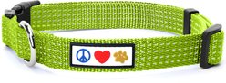 Pawtitas Nylon Reflective Dog Collar, Green, X-Small: 8 to 13-in neck, 3/8-in wide