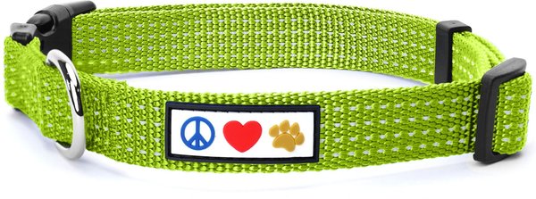 Pawtitas Nylon Reflective Dog Collar, Green, X-Small: 8 to 13-in neck, 3/8-in wide slide 1 of 10