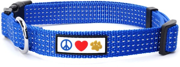 Pawtitas Nylon Reflective Dog Collar, Blue, X-Small: 8 to 13-in neck, 3/8-in wide slide 1 of 10
