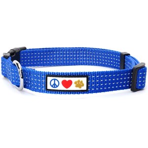 Pawtitas Nylon Reflective Dog Collar, Blue, X-Small: 8 to 13-in neck, 3/8-in wide
