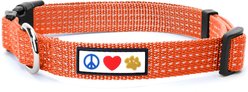 Pawtitas Nylon Reflective Dog Collar, Orange, X-Small: 8 to 13-in neck, 3/8-in wide