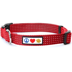 Pawtitas Nylon Reflective Dog Collar, Red, X-Small: 8 to 13-in neck, 3/8-in wide