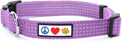Pawtitas Nylon Reflective Dog Collar, Purple Orchid, X-Small: 8 to 13-in neck, 3/8-in wide