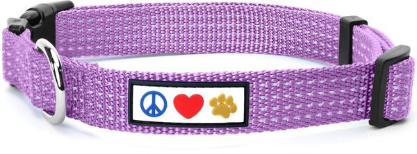 Pawtitas Nylon Reflective Dog Collar, Purple Orchid, X-Small: 8 to 13-in neck, 3/8-in wide slide 1 of 10