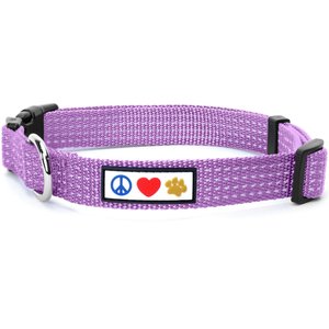 Pawtitas Nylon Reflective Dog Collar, Purple Orchid, X-Small: 8 to 13-in neck, 3/8-in wide