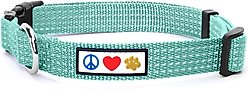 Pawtitas Nylon Reflective Dog Collar, Teal, X-Small: 8 to 13-in neck, 3/8-in wide