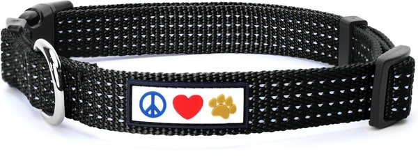 Pawtitas Nylon Reflective Dog Collar, Black, X-Small: 8 to 13-in neck, 3/8-in wide slide 1 of 10