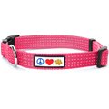 Pawtitas Nylon Reflective Dog Collar, Pink, Small: 11 to 16-in neck, 5/8-in wide