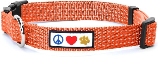 Pawtitas Nylon Reflective Dog Collar, Orange, Large: 16 to 26-in neck, 1-in wide slide 1 of 10