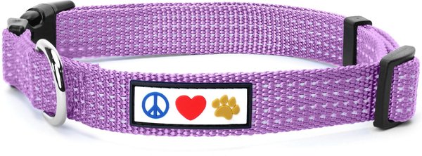 Pawtitas Nylon Reflective Dog Collar, Purple Orchid, Large: 16 to 26-in neck, 1-in wide slide 1 of 10