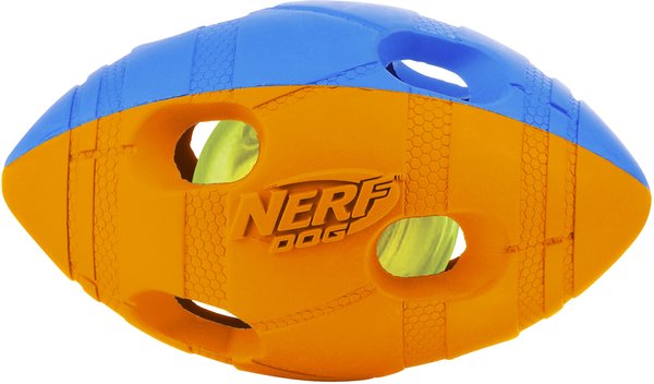 Nerf Dog Light Up Bash Football Dog Toy, Small, Orange & Blue slide 1 of 5