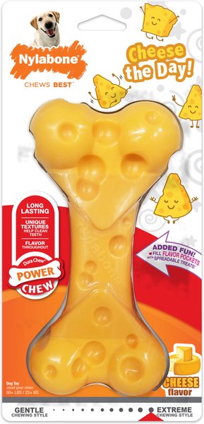 Nylabone Power Chew Cheese Bone Dog Chew Toy, Large  slide 1 of 11