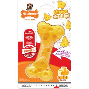 Nylabone Power Chew Cheese Bone Dog Chew Toy, Medium 