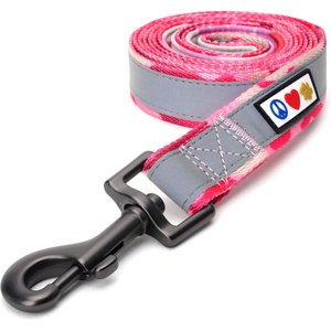 Pawtitas Camouflage Nylon Reflective Padded Dog Leash, Pink Camo, X-Small/Small: 6-ft long, 5/8-in wide
