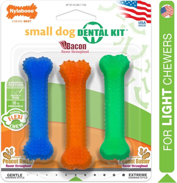 Nylabone FlexiChew Dog Dental Pack Flexi & Dental Variety, 3 count, X-Small slide 1 of 11