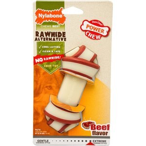 Nylabone Power Chew Rawhide Knot Chew Bone Dog Toy, Beef, Medium 