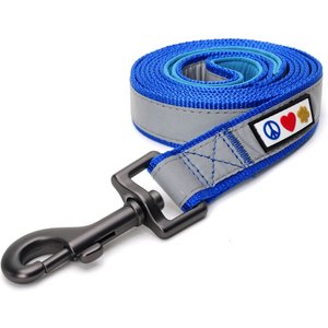 Pawtitas Nylon Reflective Padded Dog Leash, Blue, Medium/Large: 6-ft long, 1-in wide