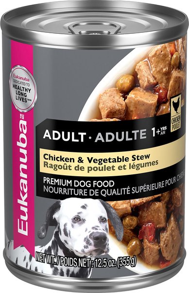 Eukanuba Adult Chicken & Vegetable Stew Canned Dog Food, 12.5-oz, case of 12 slide 1 of 6
