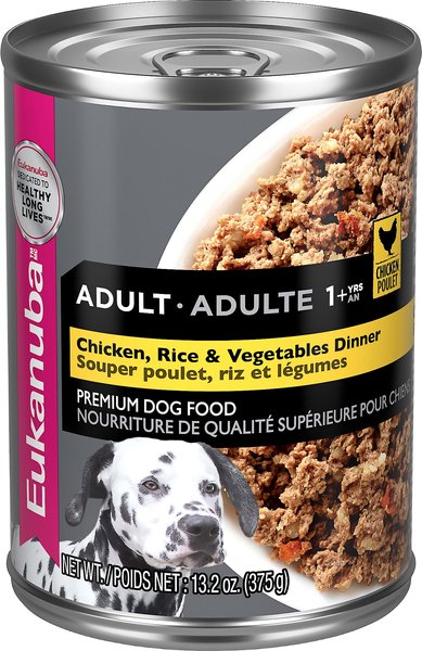 Eukanuba Adult Chicken, Rice & Vegetables Dinner Canned Dog Food, 13.2-oz, case of 12 slide 1 of 6
