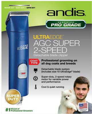 Show full view: Andis AGC2 UltraEdge 2-Speed Detachable Blade Dog & Cat Hair Grooming Clipper, Blue slide 4 of 6