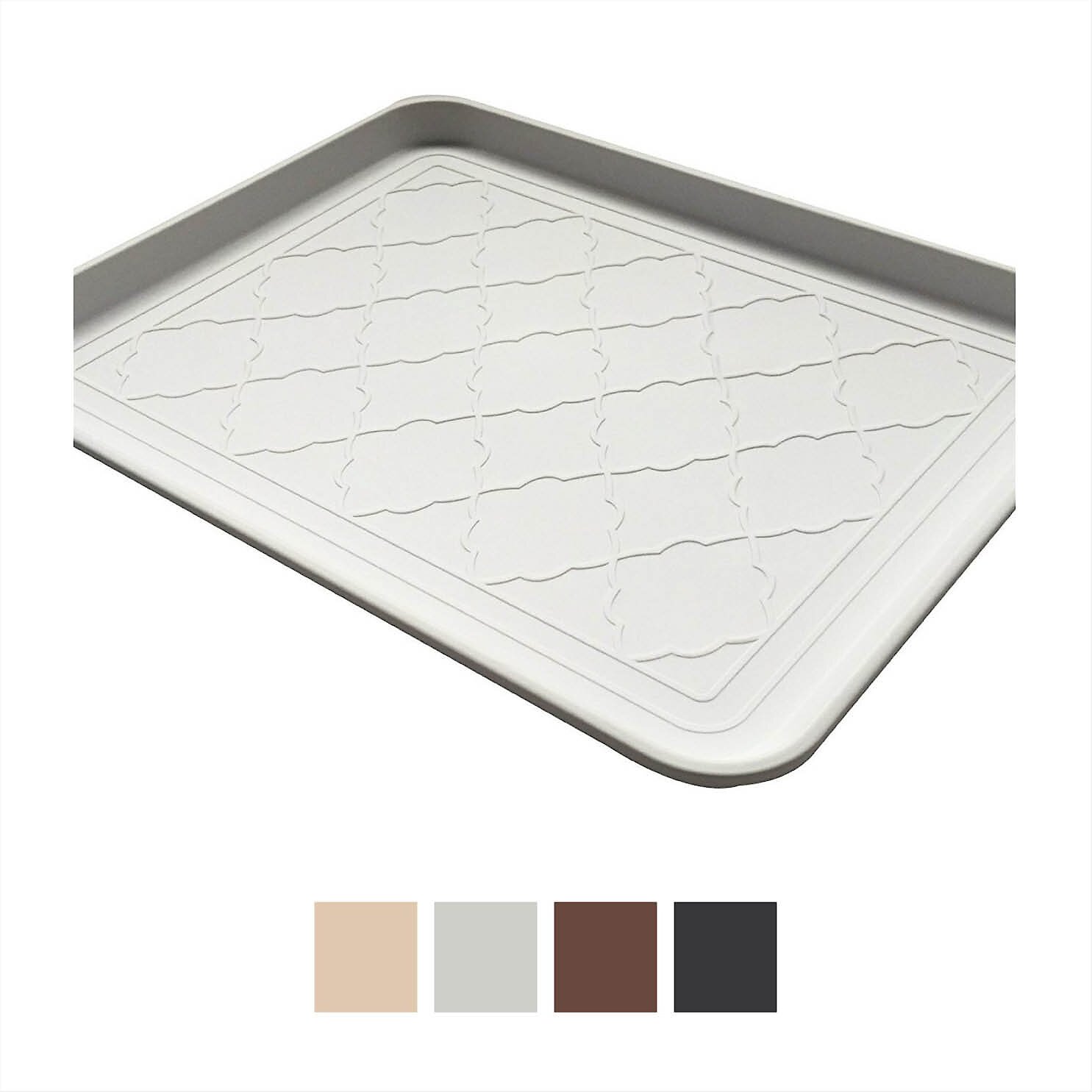 EASYOLOGY Premium NonSkid Dog & Cat Food Tray, White