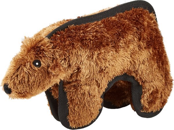 Hyper Pet Tough Plush Brown Bear Dog Toy slide 1 of 5