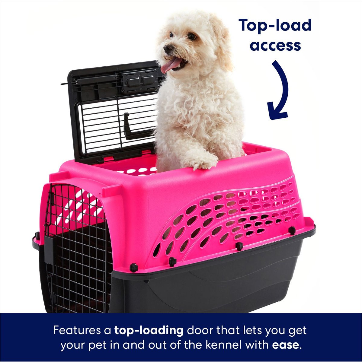 Pink plastic 2024 dog crate