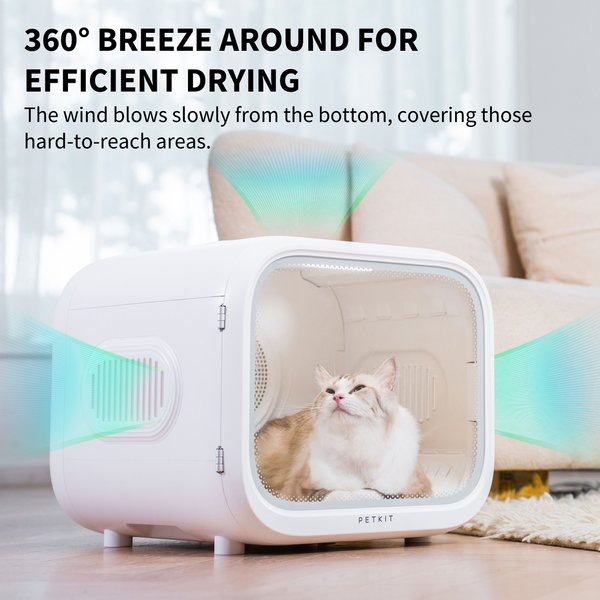 PETKIT AirSalon Max Pro Small Dog & Cat Grooming Dryer Box, White