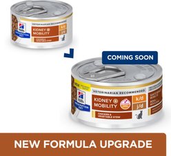 Hill's Prescription Diet k/d Kidney Care + Mobility Care with Chicken & Vegetable Stew Canned Cat Food, 2.9-oz, case of 24 slide 2 of 9