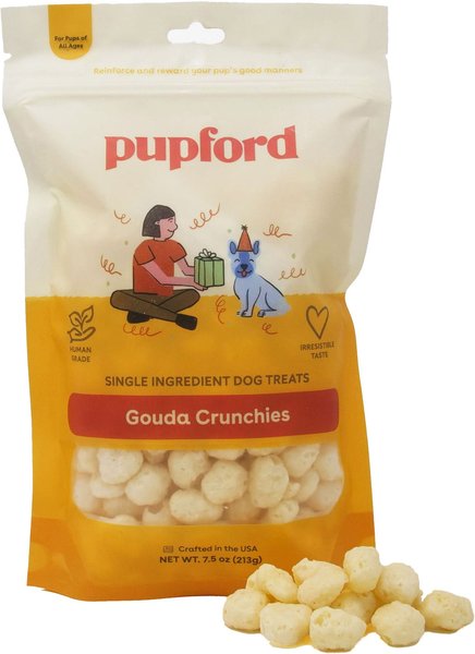 Pupford Gouda Crunchies Human-Grade Limited Ingredient Gouda Cheese Flavored Crunchy Dog Treats