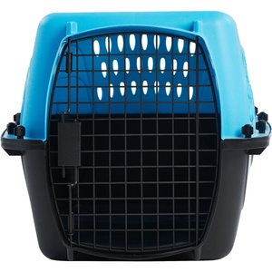 Frisco Two Door Top Load Plastic Dog & Cat Kennel, Blue, 24-in