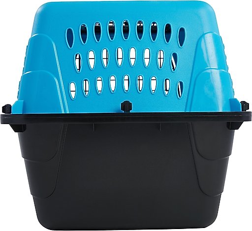 Frisco Two Door Top Load Plastic Dog & Cat Kennel, Blue, 24-in