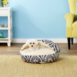 Snoozer Pet Products Microsuede Cozy Cave Dog & Cat Bed, Tempest Indigo, Small