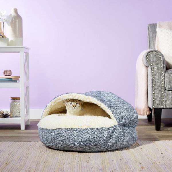 Snoozer Pet Products Microsuede Cozy Cave Dog & Cat Bed, Palmer Indigo, Small slide 1 of 9