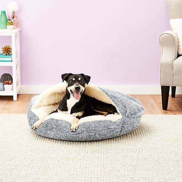 Snoozer Pet Products Microsuede Cozy Cave Dog & Cat Bed, Palmer Indigo, Large slide 1 of 9