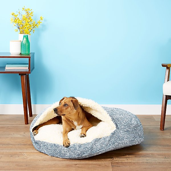 Snoozer Pet Products Orthopedic Microsuede Cozy Cave Dog & Cat Bed, Palmer Indigo, Large slide 1 of 6