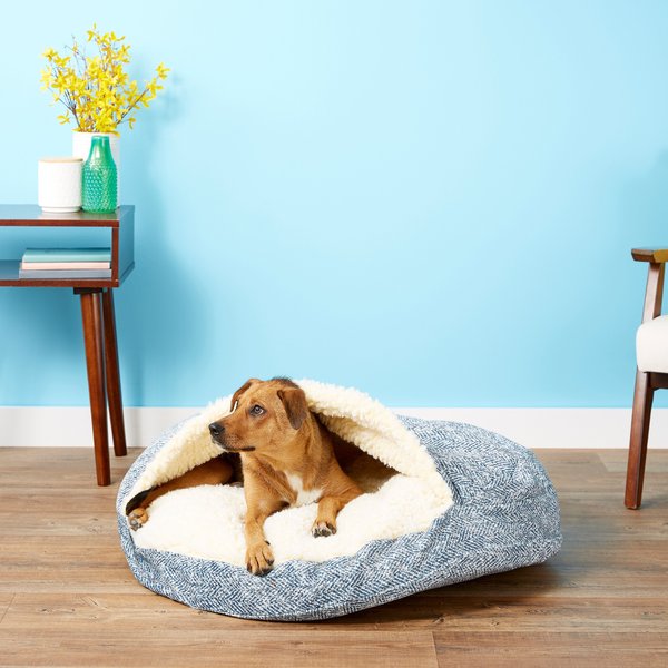 SNOOZER PET PRODUCTS Luxury Microsuede Cozy Cave Dog & Cat Bed, Camel