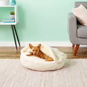 Snoozer Pet Products Luxury Microsuede Cozy Cave Dog & Cat Bed, Buckskin, Small